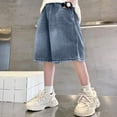 thumbnail image 4 of Jean Shorts Girls Ripped Boy Baggy Jorts High Waisted Wide Leg Loose Denim Shorts Jeans Pockets Hip Hop Skateboard Y2k Jorts Shorts for Kids, 4 of 7