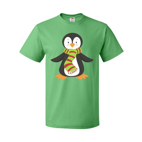 Inktastic Cute Penguin, Penguin With Striped Scarf T-Shirt