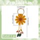 thumbnail image 2 of Llavero de cuero genuino con diseño de flor, margarita naranja, hojas florales, estilo bohemio, borlas, colgantes, llaveros de aleación, accesorios., 2 of 9