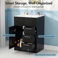 thumbnail image 6 of Advwin 24" Freestanding Bathroom Vanity with Ceramic Sink, Modern Bathroom Storage Cabinet with 3 Drawers, Black, 6 of 10