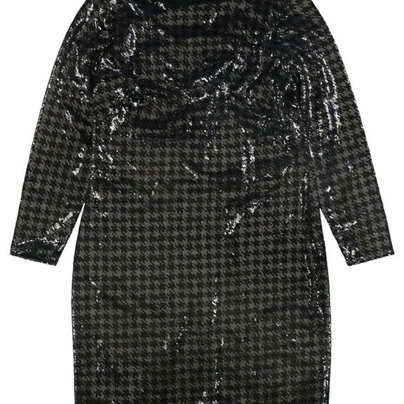 Ralph Lauren Womens Sequined Cocktail Dress, Black, 2