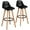 Black, variant on Giantex Set of 2 Dining Room Chair w/ Solid Beech Wood Legs, Upholstery High Chair Set, Scandinavian Kitchen Chair w/ Footrest, Retro Bar Stools for Living room, Loadable Up to 330 LBS, White