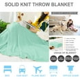 thumbnail image 4 of Cotton Knitted Cable Throw Blanket, 50" x 60", Light Green, 4 of 6
