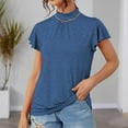 thumbnail image 2 of Drses Womens Summer Tops Fashion Women's Casual Comfortable Solid Flounce Short Sleeve Blouse T-Shirt Top Tops for Women Trendy, 2 of 4