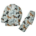 thumbnail image 5 of Bibifish Womens Pajama Sets Light Gray Base Dachshund & Paw Print Printed Long Sleeve Sleepwear Sets Button Down Pj Top With Pants Pet-Themed Cute 2 Piece Pj Sets, 5 of 5