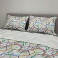 thumbnail image 2 of Map Comforter & Sham Bedding Set, Stripes in Vibrant Colors Metro Scheme Subway Stations Abstract Railroad Transportation, 3 pcs Duvet Set Microfiber Filling Quilt, 5 Sizes, Multicolor, by Ambesonne, 2 of 4