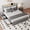 Gray 1, variant on Kdymod Full Metal Platform Bed Frame with Storage Headboard & 4 Drawers, Bed Frame with LED Lighting & Charging Station, No Box Spring Needed, Easy Assembly, Gray