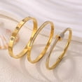 thumbnail image 7 of Gold Bracelets for Women - Stackable Bangles with Friendship & Love Theme - Stainless Steel Jewelry Gift for Her, 7 of 7