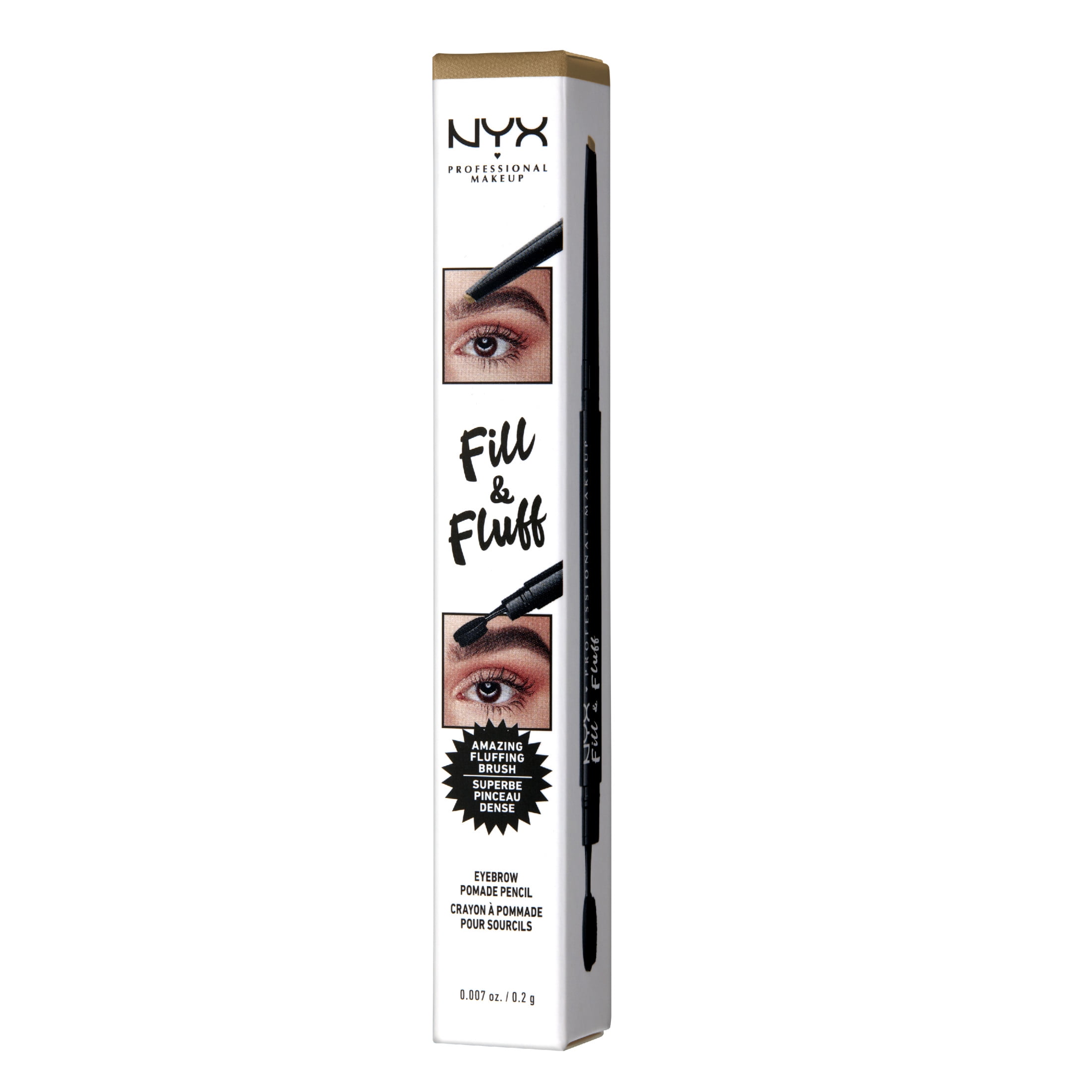 (3 pack) NYX Professional Makeup Fill & fluff Eyebrow Pencil Pomade, Blonde