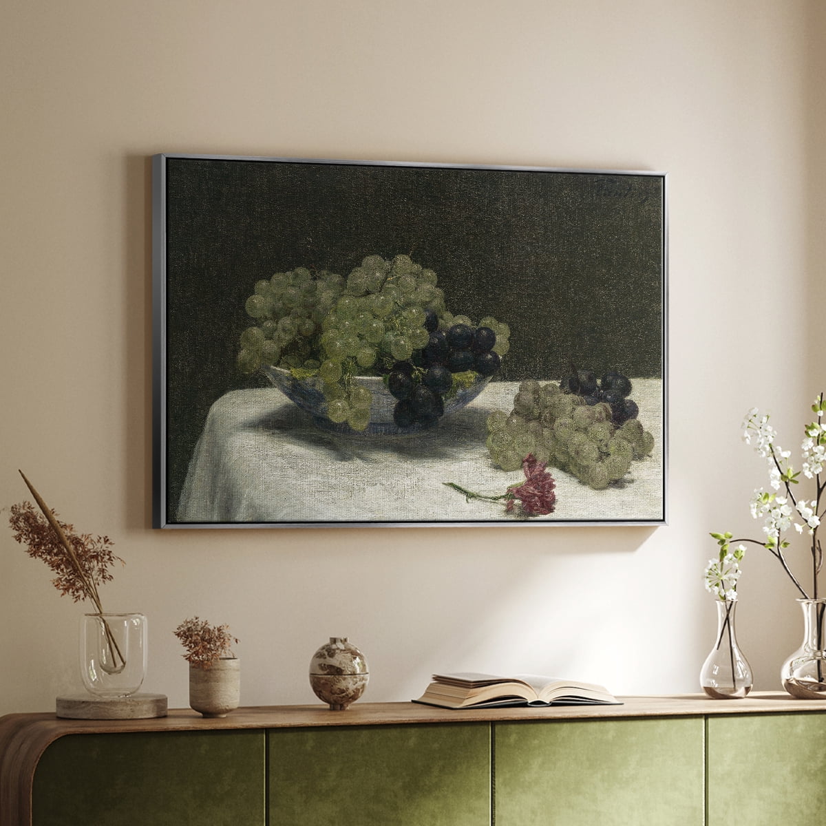 Vintage Botanical Print-LXXXIV By Wexford Home Framed in Silver Wood Gallery Wrapped Canvas 25 in. x 37 in.