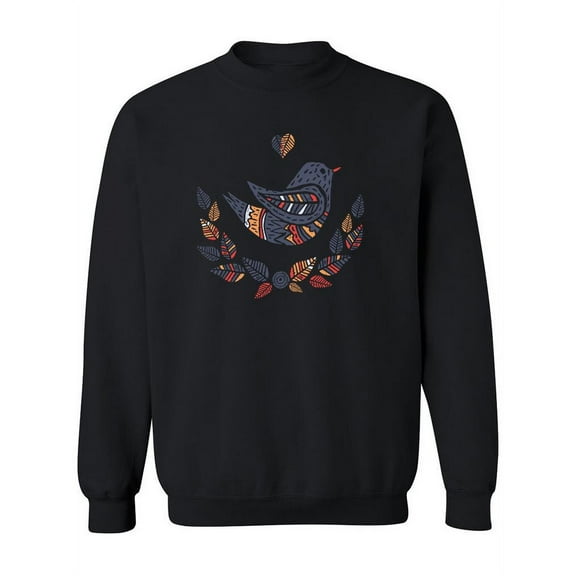 Grunge Style Bird Sketch Sweatshirt Women -Image by Shutterstock, Female Large