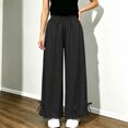 thumbnail image 5 of Lmnyox Wide Leg Pants for Girls Fashion Cute Baggy High Waist Trousers Lightweight Solid Color Workout Pants, 5 of 8