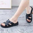 thumbnail image 5 of Xfvqtps Wedge Sandals for Women Slide Cross Straps Open Toe Soft Sole Non Slip PVC Sandals Black, 5 of 6