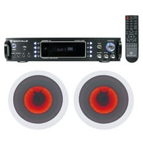 Rockville 1000w Home Theater Bluetooth Receiver (2) In-Ceiling 6.5" LED Speakers