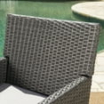 thumbnail image 2 of Clarance Outdoor Wicker Dining Chairs with Light Grey Water Resistant Cushions, Set of 2, Grey, 2 of 6