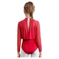 thumbnail image 2 of Xnihocha Girls Rhythmic Gymnastics Dance Unitard Ballerina Outfit Bodysuit Figure Ice Skating Dancewear Red 8, 2 of 5