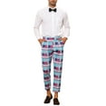 thumbnail image 2 of INSPIRE CHIC Plaid Dress Pants for Men's Slim Fit Ankle Length Cropped Trousers 28 Multicolor, 2 of 5
