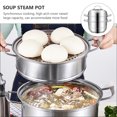 thumbnail image 2 of OUNONA 1Set Stainless Steel Steamer Pot for Kitchen Use Three Layer Soup Cooking High Capacity, 2 of 8