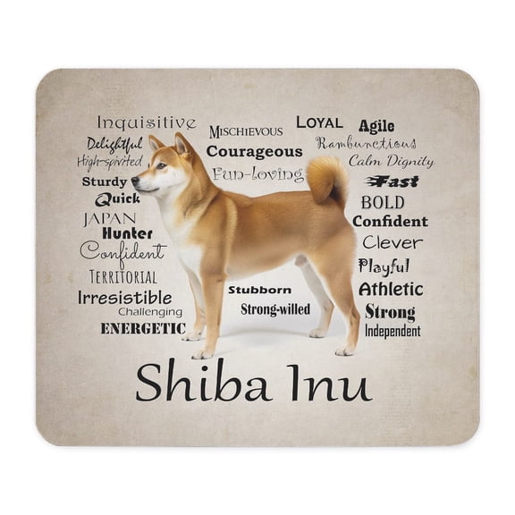 CafePress - Shiba Inu Traits - Non-slip Rubber Mousepad, Gaming Mouse Pad
