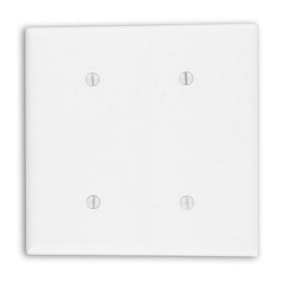 Leviton 88034 White Two Gang Blank Strap Mount Wall Plate