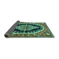 thumbnail image 2 of Ahgly Company Indoor Round Medallion Turquoise Blue Traditional Area Rugs, 5' Round, 2 of 4