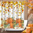 thumbnail image 6 of Fall Shower Curtain, Pumpkin Yellow Leaf Thanksgiving Autumn Farmhouse Harvest Waterproof Fabric Machine Washable for Bathroom Decor Bathtub with Hooks 72x72, 6 of 6