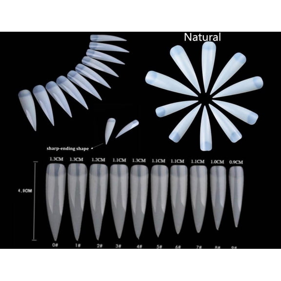 Extra Long Stiletto Curved Pointed Claw Thin French Artificial False Nail Tips 500Pcs Jargod