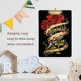 thumbnail image 6 of FMSHPON Gothic Skeleton Skull Red Rose Flower Clipboard Hardboard Wood Nursing Clip Board and Pull for Standard A4 Letter 13x9 inches, 6 of 7