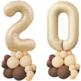 thumbnail image 3 of 32in Caramel Number 0 Balloon Column Coffee Dusty Pink Balloons Blush Balloons, Light Brown 0-9 Foil Balloon for Birthday Party,Wedding,Anniversary,Baby Shower Decorations, 3 of 4