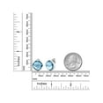 thumbnail image 3 of Gem Stone King 925 Sterling Silver Blue Topaz Stud Earrings for Women Men (12.00 Cttw, Gemstone Birthstone, Cushion Checkerboard 12MM), 3 of 3