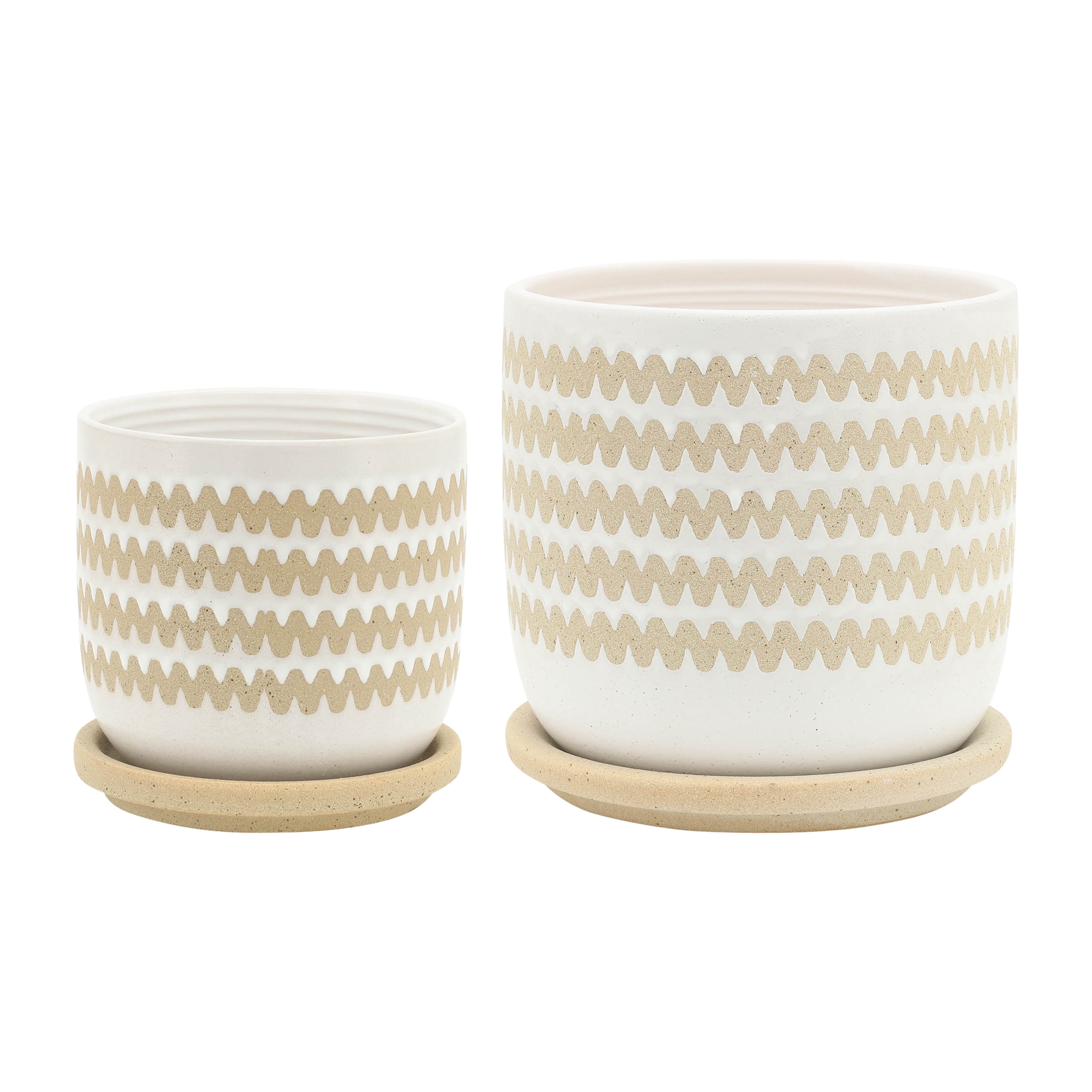 Fresh Look at Sagebrook Home Set Of 2 5 6 Zig Zag Planter