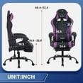 thumbnail image 6 of BestOffice Gaming Chair Office Chair with Footrest Lumbar Support Headrest Armrest Adjustable PC Gamer Chair (Purple), 6 of 7