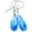Azure Blue, variant on Sterling Silver Cubic Zirconia Earrings White Simulated Diamond Teardrops Faceted Simple CZ Drops 1.4" Designed for Adult Women