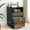 Brown, variant on Tribesigns 2 Drawer Mobile File Cabinet with Lock, Wood Rustic Filing Cabinet for Letter Size, Printer Stand with Rolling Wheels and Open Storage Shelf for Home Office (Brown)