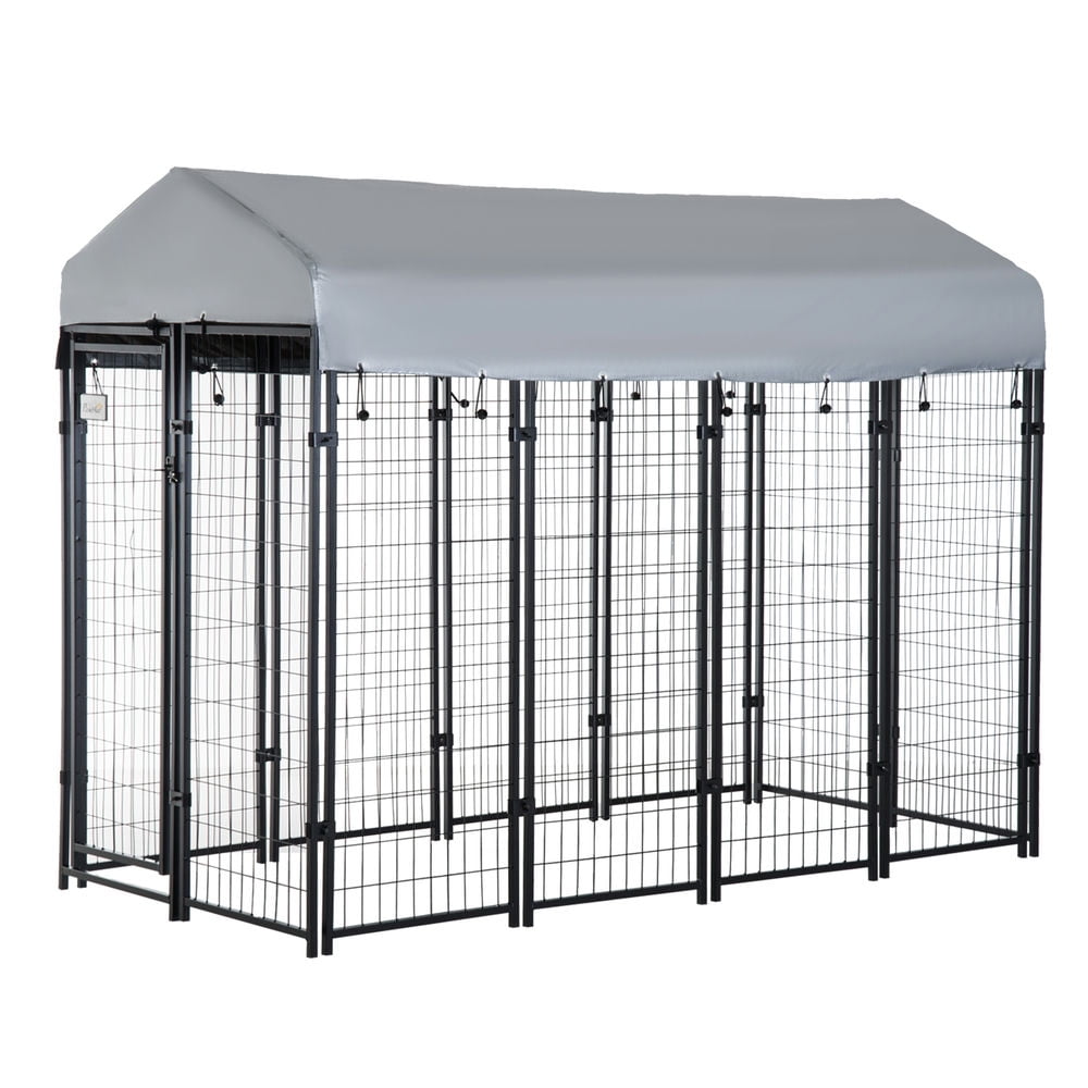 Resenkos Dog Kennel,8' x 4' x 6' Dog Playpen Outdoor, Dog Kennel Dog Exercise Pen with Lockable Door, Water-resistant Canopy, for Medium and Large Dogs