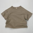 thumbnail image 2 of Zpanxa T-Shirts pour Garçons Couleur Unie Été Mince Manches Courtes Décontracté Col Rond Haut en Coton 5 Ans, 2 of 5