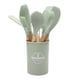 thumbnail image 1 of Juego de 12 utensilios de cocina con mango de madera de silicona, utensilios de cocina anticalor, pala para wok, cuchara de silicona, utensilios de cocina de silicona, 1 of 5