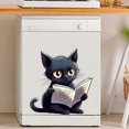 Cute Black Cat Reading Book Wall Sticker Art Mural Living Room Bedroom