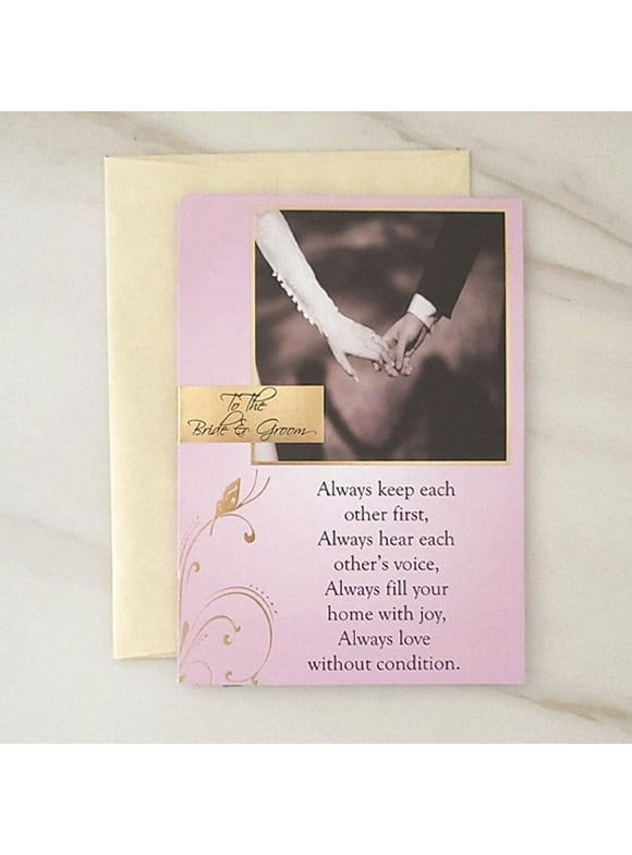 Always - Wedding Greeting Card, 5x7 in., Gold Envelope, Gold Foiling - by Wholesalegreetingcards.co