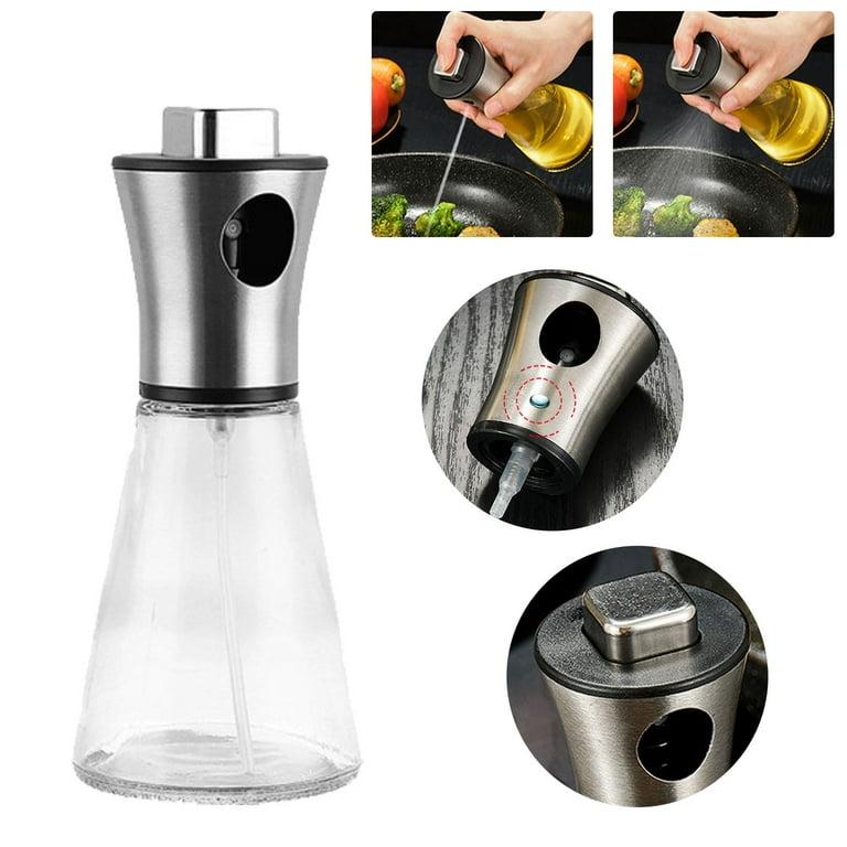Woxinda Glass Canister Set Oil Sprayer for Cooking 200ml Oil Spray Bottle Versatile Glass for Cooking Baking Roasting Grilling, Size: One size, Black