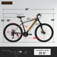 thumbnail image 5 of 26" Mountain Bike for Adults, Lightweight Aluminum Frame,Shimano 21-Speed,Black+Orange, 5 of 8