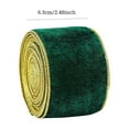 thumbnail image 5 of Green Gold Crushed Velvet Wired Ribbon 2.5 inch x 6.5ft, Christmas Gift Wrapping Ribbon for Tree Decorations, Bows, Wreaths, Crafts and Holiday Home Decor, 5 of 6