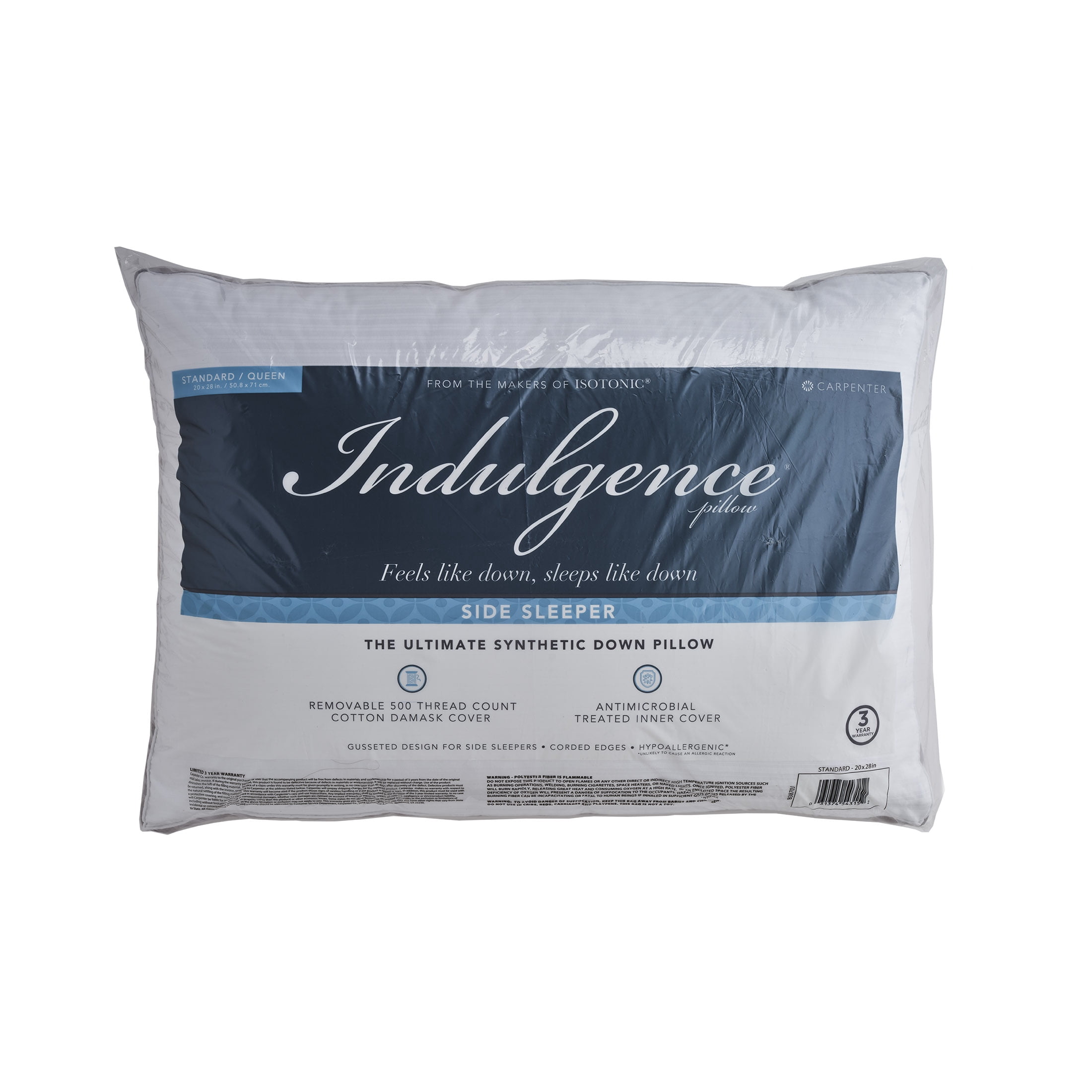 Indulgence Down Alternative Side Sleeper Pillow, Standard/Queen