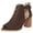 Coffee, variant on Summer Peep Toe Heels Sandals for Women Block Chunky Heeled Sandals Ladies Cutout Dress Shoes with Back Zipper Ankle Booties