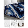 thumbnail image 6 of Boho Navy Blue Grey Twim Size Flat Sheet, Wrinkleproof & Fadeproof Cooling Flat Bed Sheet Only, Ethnic Geometric Southwestern Vintage Breathable Soft Bedding Top Sheets 66 x 96 Inches, 6 of 8