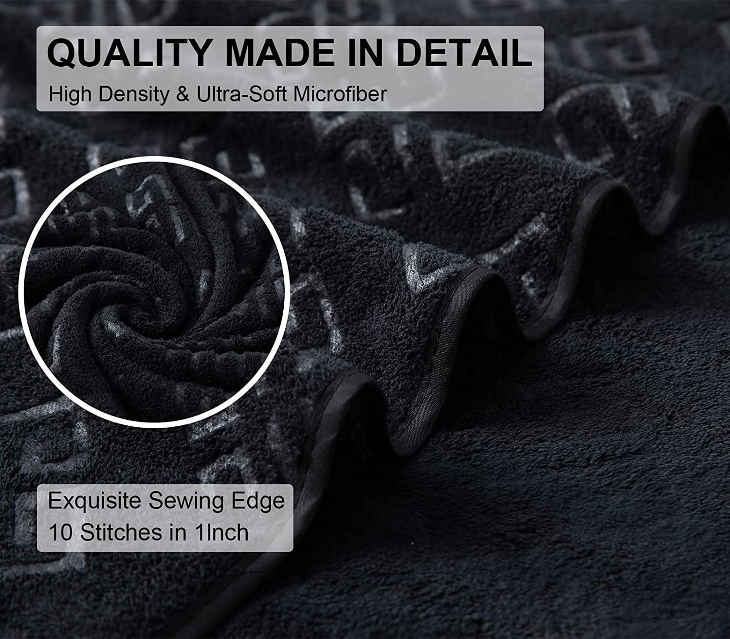 Jessy Home 4 Pack Bath Towels Black Oversized Bath Sheet 35"x70"-600 GSM Soft Extra Large Bath Towel Set