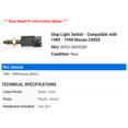 thumbnail image 2 of Stop Light Switch - Compatible with 1989 - 1998 Nissan 240SX 1990 1991 1992 1993 1994 1995 1996 1997, 2 of 2