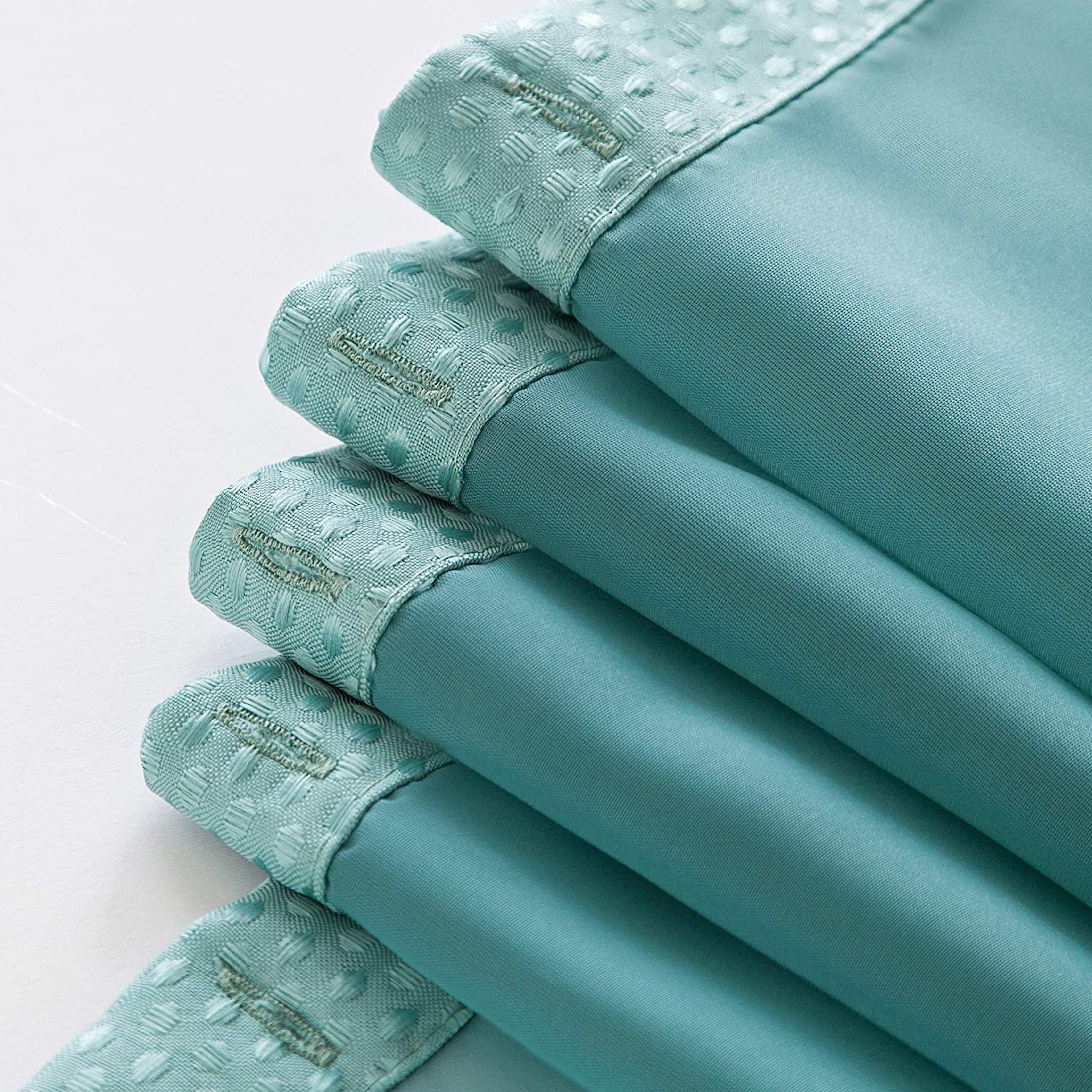 DAINTY HOME COMPLETE 2 IN 1 WAFFLE WEAVE HOTEL Spa Style Fabric Shower Curtain Snap On/Off Waterproof Detachable Liner Set, 72 inch wide x 72 inch long in Aqua