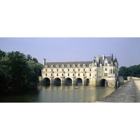 Reflection of a castle in water Chateau de Chenonceaux Chenonceaux Cher River Loire Valley France Poster