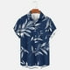 thumbnail image 5 of Blusa y camisa de manga corta con cuello vuelto para hombre, informal, a la moda, con estampado de bolsillo y botones, de poliéster., 5 of 6